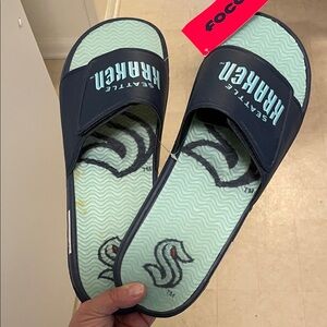 Seattle Kraken Slide Sandals and Keychain